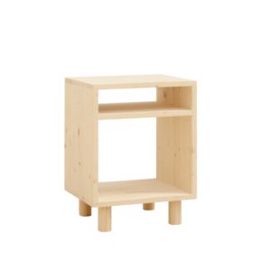Mesita de noche lina de madera maciza en tono natural de 51x32cm
