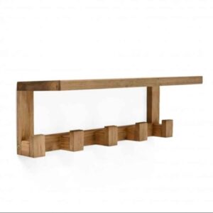 Repisa perchero 5 ganchos madera pino