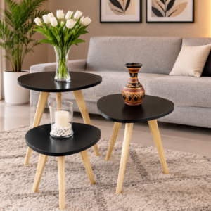 Mesa Auxiliar Set X 3 /centro/decorativa/ Huevo Triangular